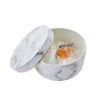 Custom Luxurious Printed Paper Cardboard Cylinder Tube Marble Texture Pattern Paper Box For Perfume