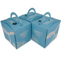 Customized good quality texetured paper gift box/takeaway paper cookie food box packing